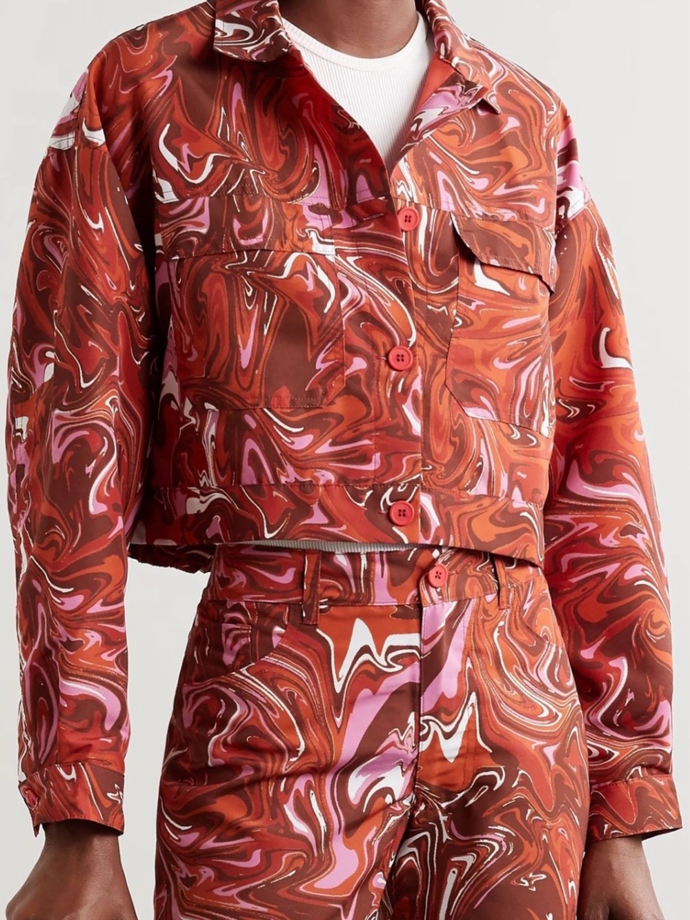MAISIE WILEN Club Cropped Printed Jacket Small $1130 retail